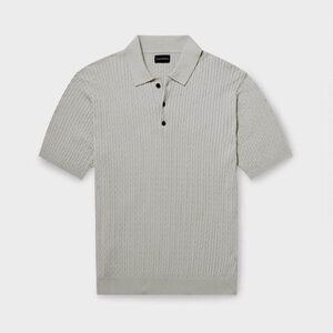 Club Monaco Cable Knit Short Sleeve Polo